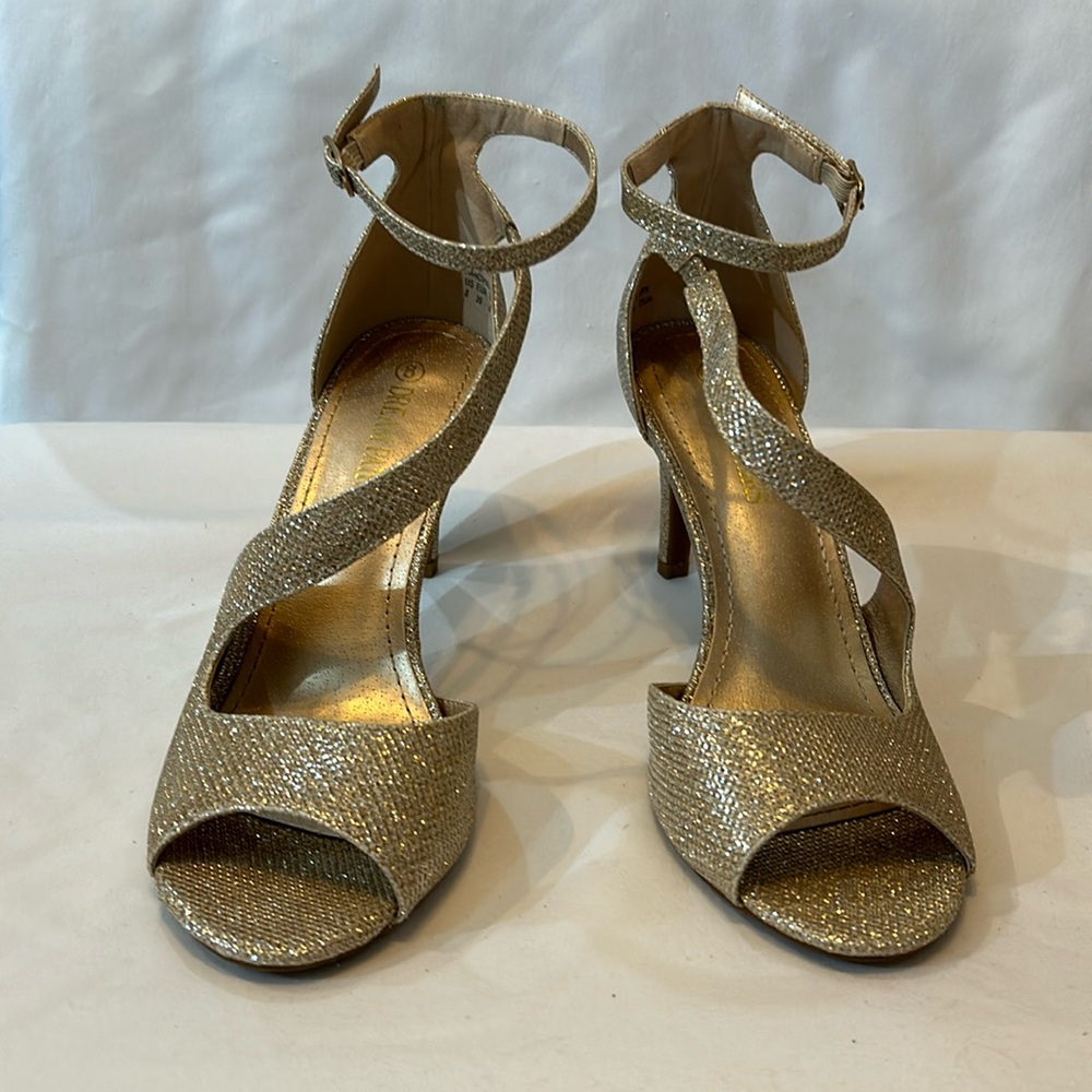 Gold glitter heels